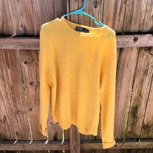 Polo Ralph Lauren Men's Yellow Cashmere Crew Neck Sweater XL